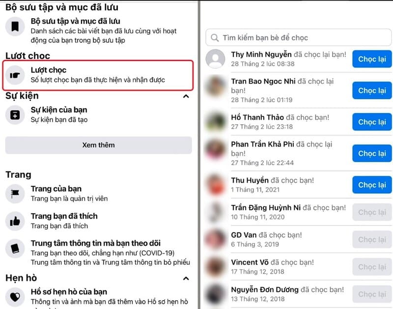 cách chọc bạn bè trên facebook điện thoại