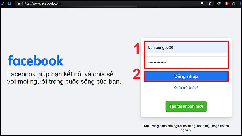 cách đăng nhập fb