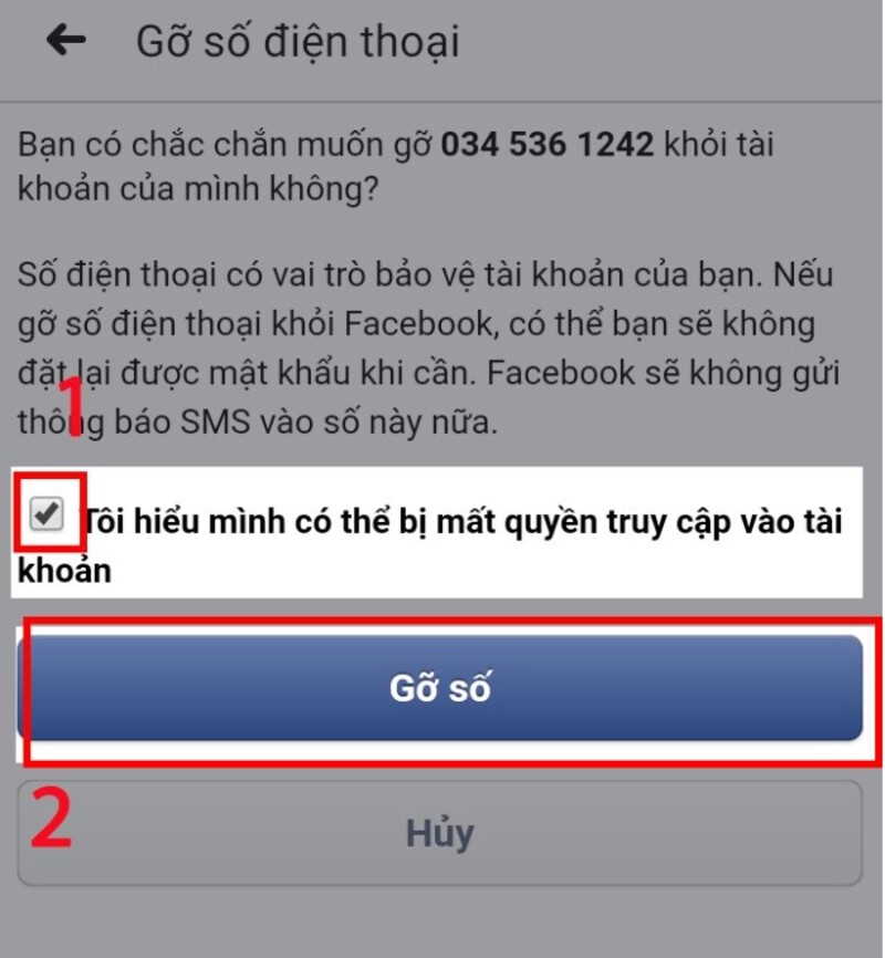 cách đổi số điện thoại trên facebook điện thoại