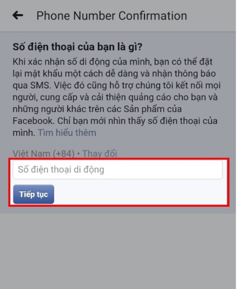 cách đổi số điện thoại trên facebook điện thoại