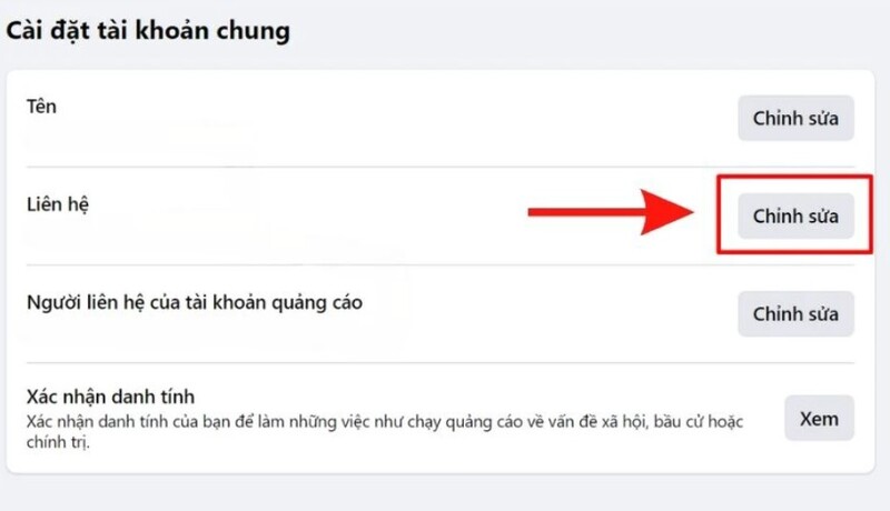 cách đổi số điện thoại trên facebook máy tính