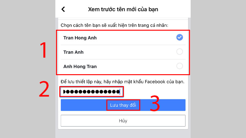 cách đổi tên fb điện thoại