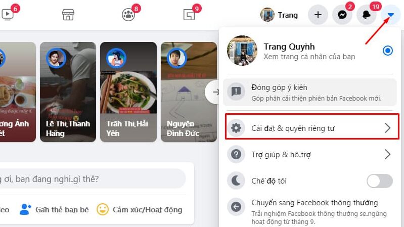 cách đổi tên fb máy tính