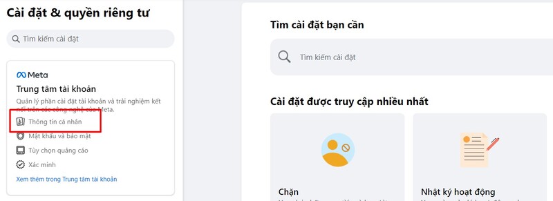 cách đổi tên fb máy tính