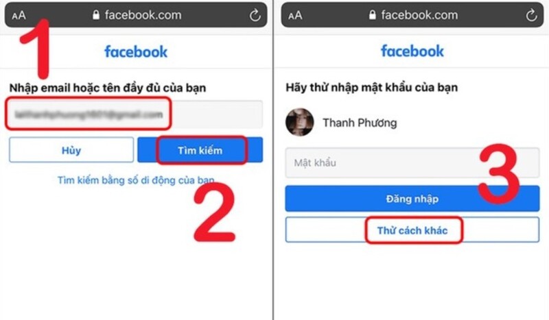 Cách lấy lại mật khẩu Facebook