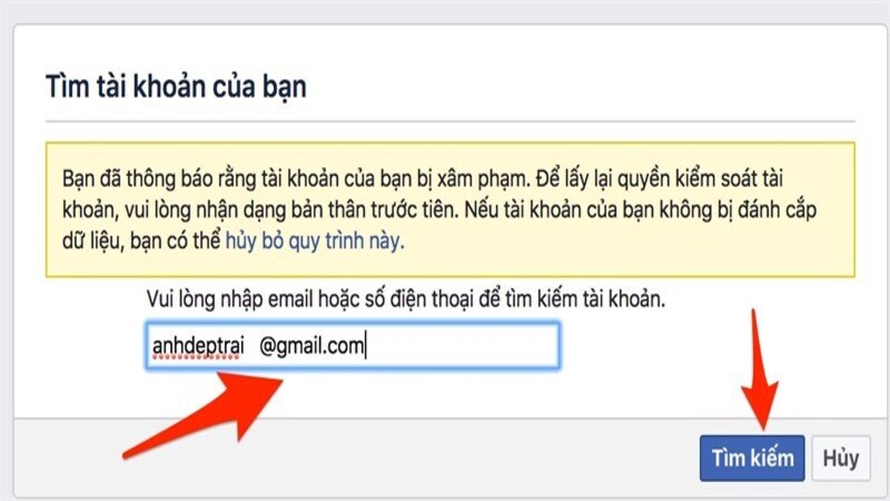 cách lấy lại mật khẩu Facebook vị hack