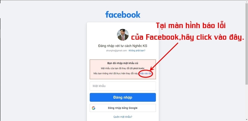 cách lấy lại mật khẩu fb bằng mật khẩu cũ