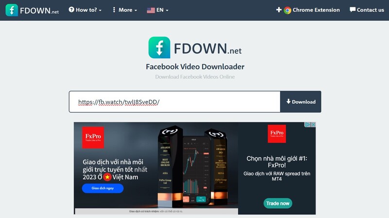 cách tải video trên facebook bằng fdown