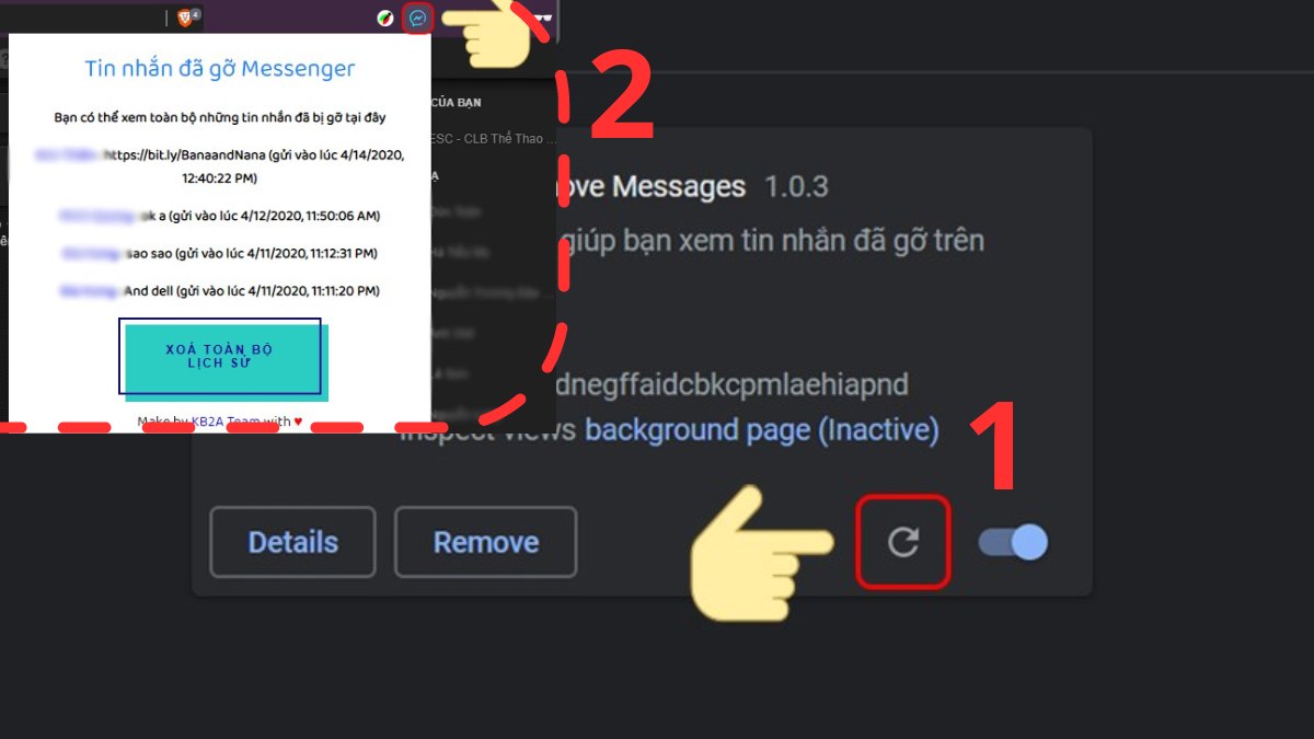 cách xem tin nhắn đã thu hồi trên messenger máy tính