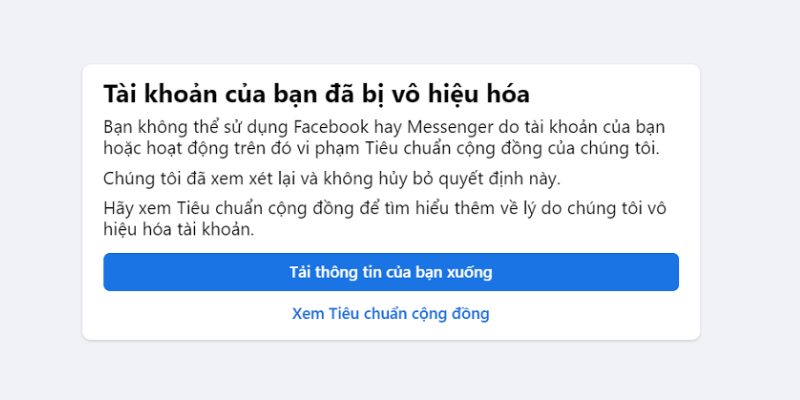 facebook bị vô hiệu hóa có lấy lại được không